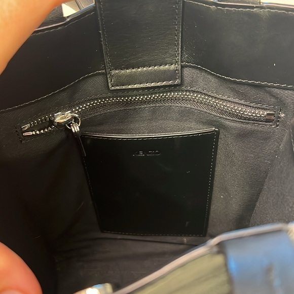 KENZO Paris logo black leather tote bag/crossbody bag - Picture 9 of 16